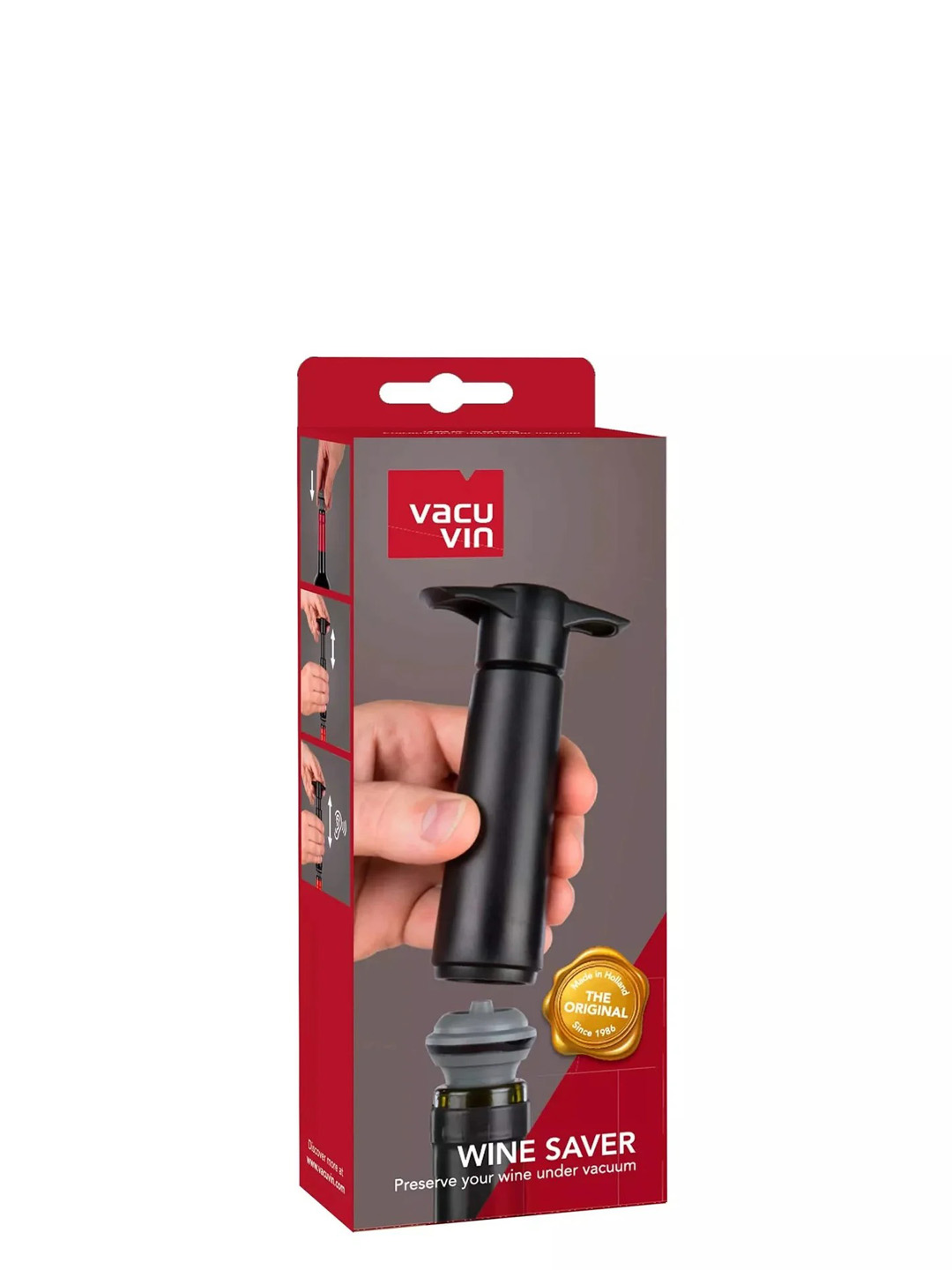 Vacuvin Devakumizator crni sa 2 čepa-09814606 