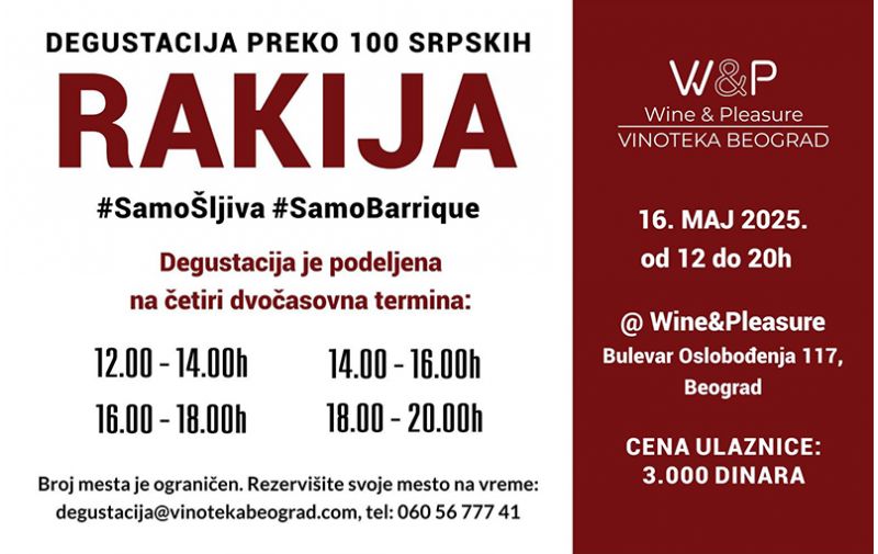 Degustacija RAKIJA by Wine&Pleasure