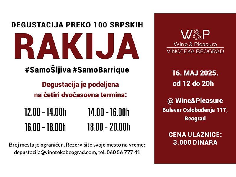 Degustacija RAKIJA by Wine&Pleasure