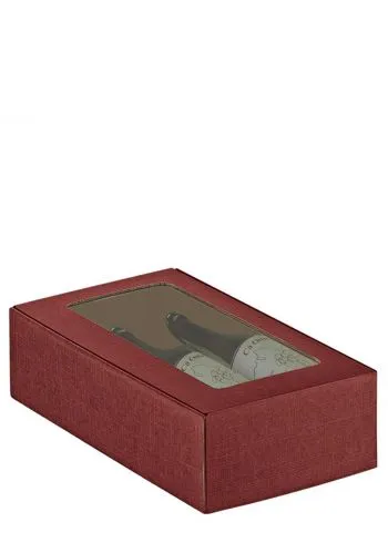 Kutija Kartonska Za 2 Boce - Bordo Prozor-35386 