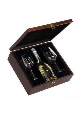 Drvena Kutija Braon Vino+2 Čaše-CL1410 