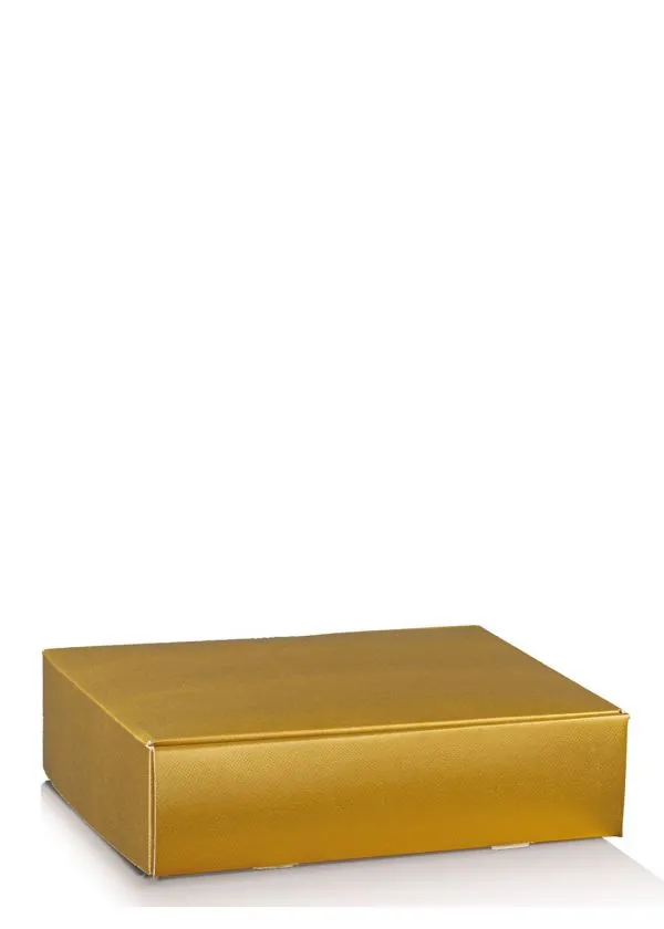 Kutija Kartonska za 3 boce Zlatna Kroko-38397 