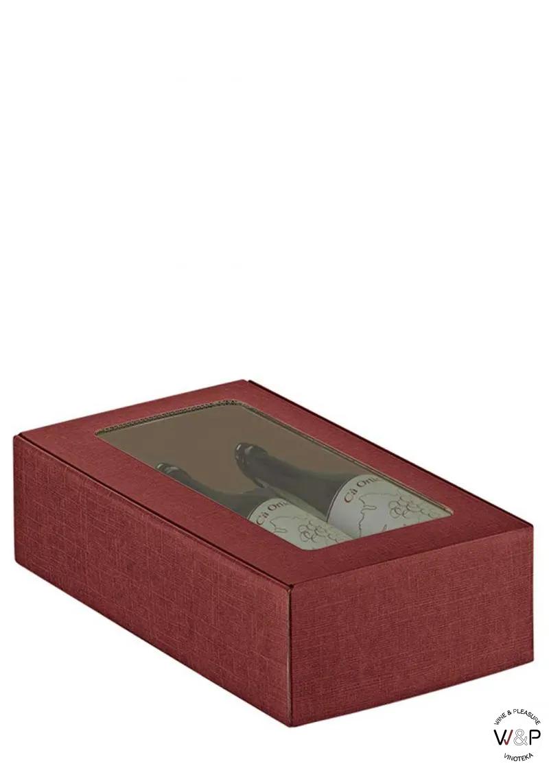 Kutija Kartonska Za 2 Boce - Bordo Prozor-35386 