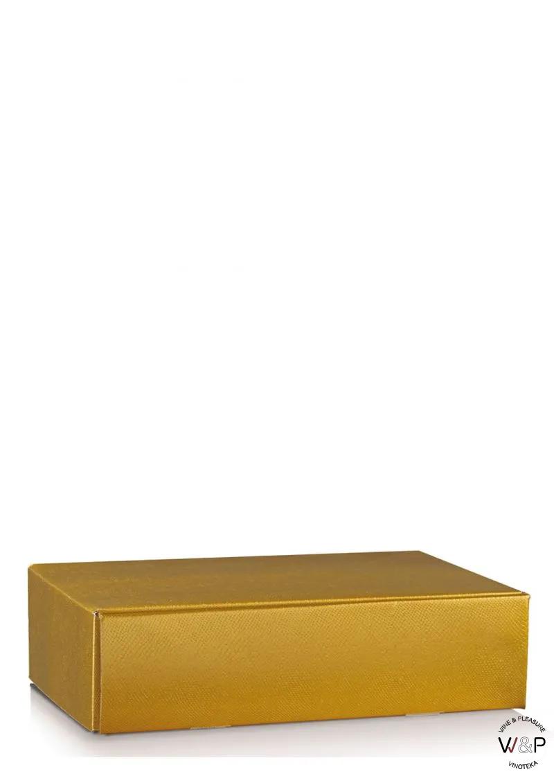 Kutija Kartonska za 2 boce Zlatna kroko-38396 