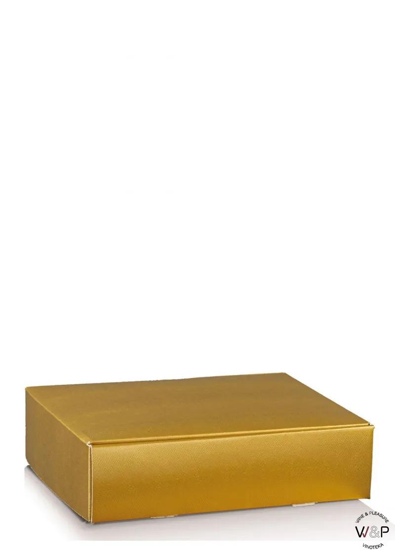 Kutija Kartonska za 3 boce Zlatna Kroko-38397 