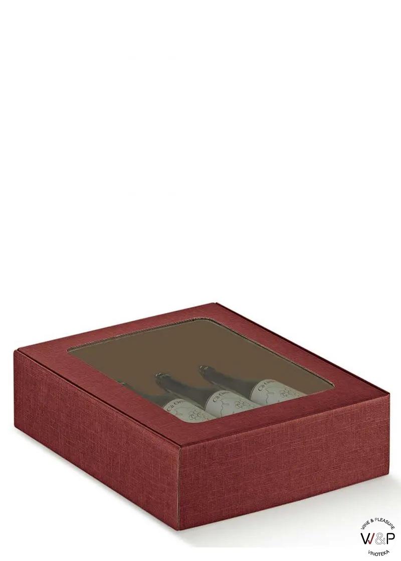 Kutija Kartonska Za 3 Boce - Bordo Prozor-35387 